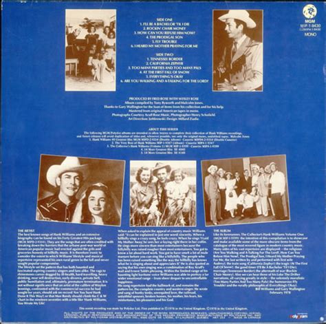 Hank Williams The Collectors Hank Williams Volume Ii Canadian Vinyl Lp