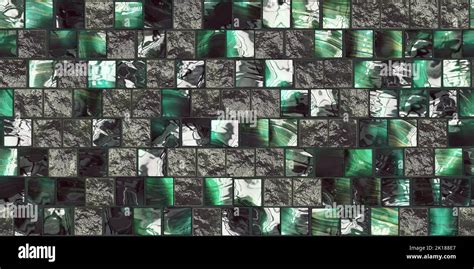 Seamless Green Gold And Black Luxury Marble Mosaic Squares Modern