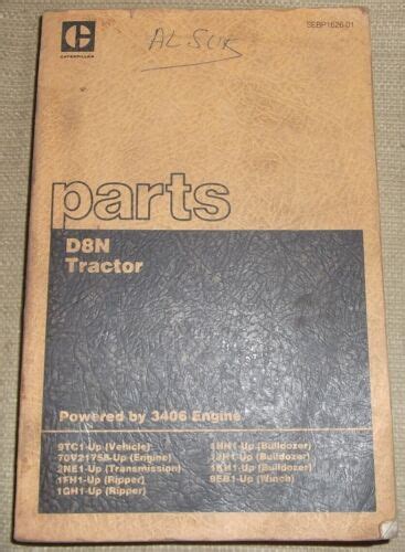 Cat Caterpillar D8n Crawler Tractor Dozer Parts Book Manual S N 9tc1 Up