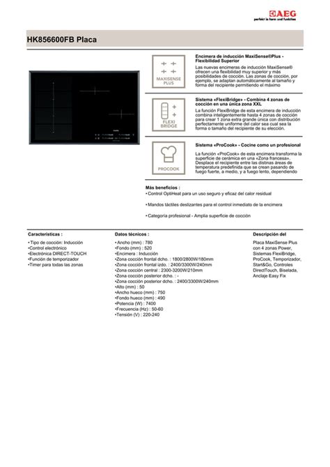 Manual Aeg Encimera Hk856600fb PDF