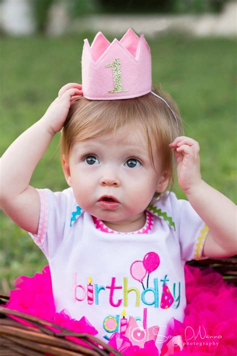 Pink Gold Felt Mini First Birthday Crown Headband Glitter Etsy