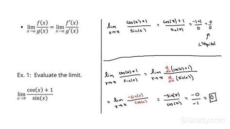 How To Use L Hospital S Rule To Evaluate The Limits Of The