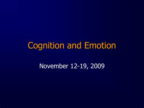 Cognition and Emotion