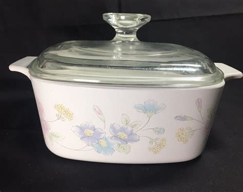 Corning Ware A B Pastel Bouquet Flowers L Casserole Dish W