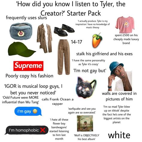 How Did You Know I Listen To Tyler The Creator Starter Pack R