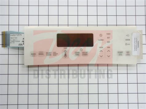8273575 Kenmore Rangeovenstove Touchpad Control Panel Dey