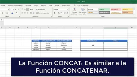 Función Concat en Excel YouTube