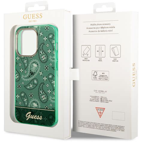 005118 Чехол GUESS для iPhone 14 Pro Max Paisley Electoplated Hard ...