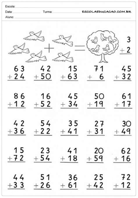 Atividade De Matemática 2 Ano Adição E Subtração - Atividades PARA IMPRIMIR de Matemática 2º ano – Adição e Subtração — SÓ ...