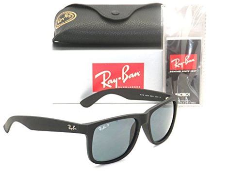 Authentic Ray Ban Justin Rb 4165 622 2v 55mm Rubber Black Dark Blue Polarized Ray Ban