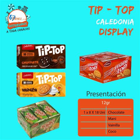 Galletas Tip Top Caledonia Display Distribuidora Uriel Ca