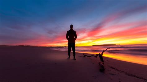 Free Images Man Beach Sea Coast Sand Ocean Horizon Silhouette