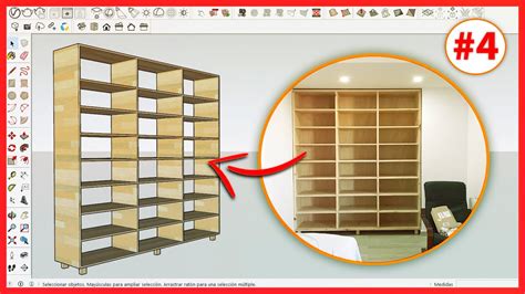 SKETCHUP para CARPINTEROS 4 Cómo hacer ESTANTERÍA de MADERA