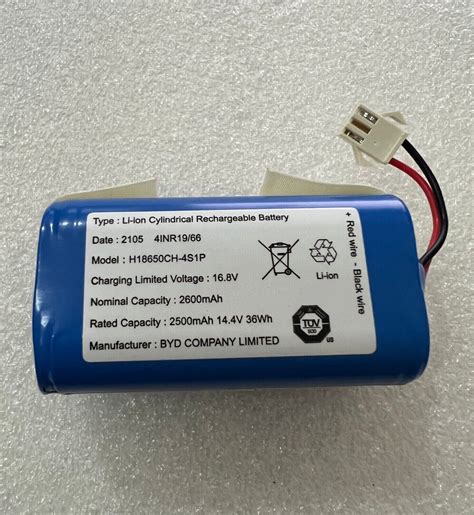 2500mAh 36Wh 14 4V Genuine Battery BYD H18650CH 4S1P For Cleaner Robot