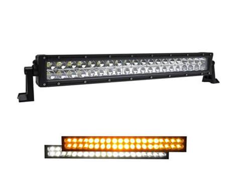 Multi Color LED Work Light Bar Double Row Amber and Clear