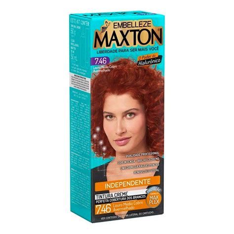 Tintura Creme Maxton 7 46 Louro Medio Cobre Avermelhado