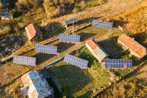 Vista A Rea De Cima Para Baixo De Pain Is Fotovoltaicos Solares Em Rea