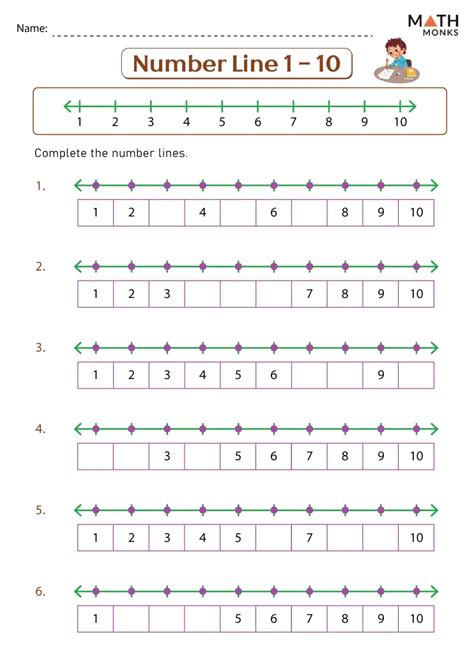 Number Line Worksheets - Math Monks