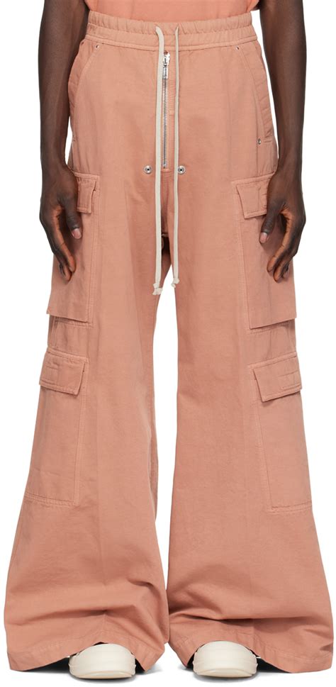 Pink Jumbo Bela Cargo Pants By Rick Owens DRKSHDW On Sale