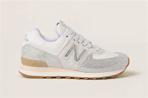 Miu Miu S New Balance Sneakers Are Dripping In Crystals Gq