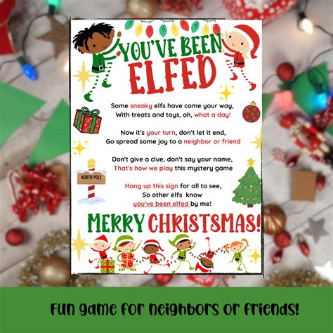 Youve Been Elfed Printable Game Kit Weve Been Elfed Coworker Secret