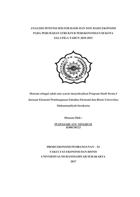 Pdf Analisis Potensi Sektor Basis Dan Non Basis Ekonomi Eprints Ums