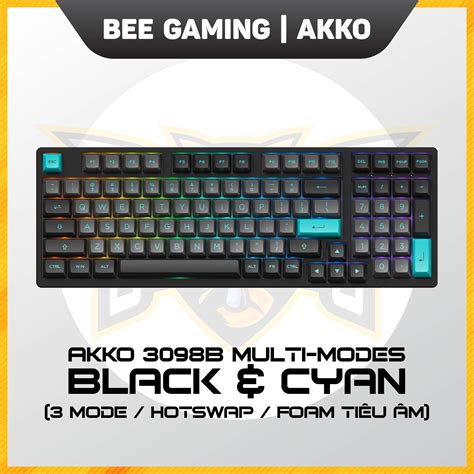 Bàn phím cơ AKKO 3098B Multi modes Black Cyan Bee Gaming Gear s