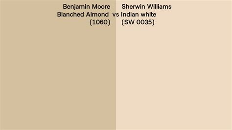 Benjamin Moore Blanched Almond 1060 Vs Sherwin Williams Indian White