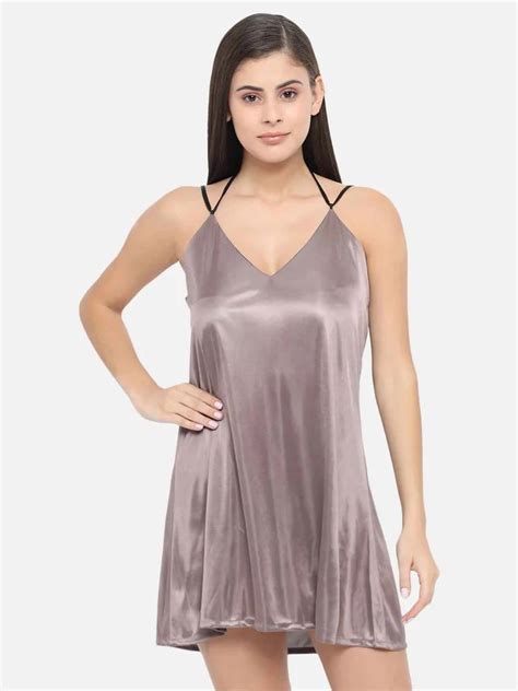 Solid Taupe Honeymoon Bridal Bikini Dress And Hot Babydoll Nightdress B37bm Night Dress Set For