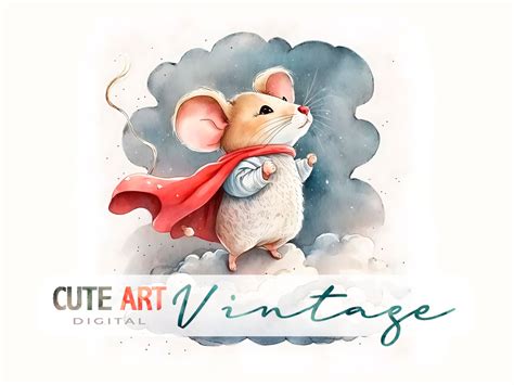 Cute Watercolor Mice Cute Watercolor Mouse Drawings To Etsy