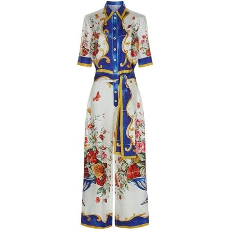 Dolce And Gabbana Mambo Silk Jumpsuit 169970 Rub Liked On Polyvore