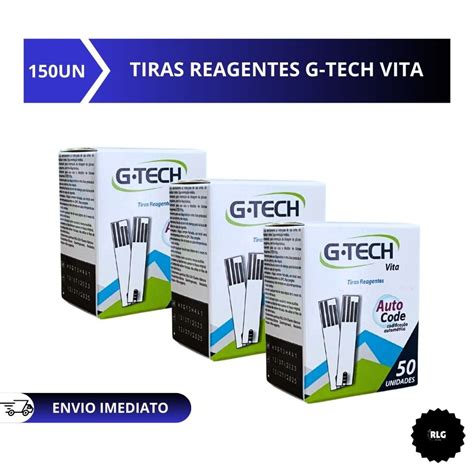 Tiras De Glicemia G Tech VITA Fitas De Glicose 50 Unidades SOMENTE NO