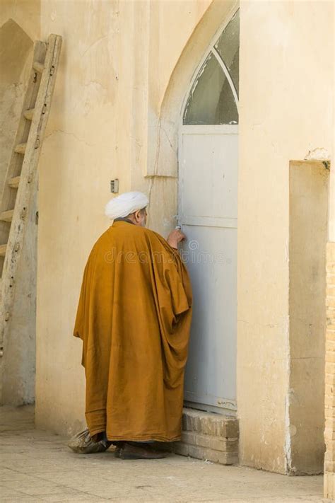 Mullah Man In Muslim Clothes Praying Front View Editorial Photo