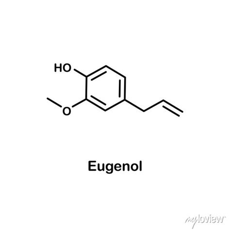 Formula Of Chemical Structure Of Eugenol Vector Eps 10 Wall Mural