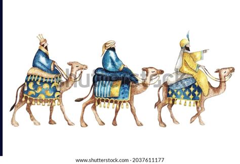 Three Wise Kings Following Star Bethlehem Stock Illustration 2037611177