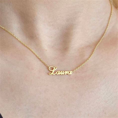 14k Gold Dainty Name Necklace Personalized Necklace Name Etsy