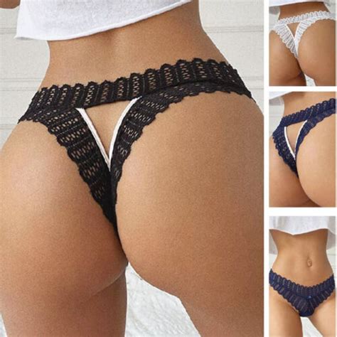 3 Packs Lot Womens Panties Lingerie G String Lace Underwear Sexy T Back