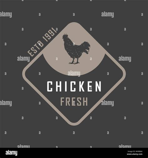 Premium Chicken Logo Labels Badges And Design Elements Retro Style Vector Illustration Stock