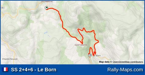 SS 2 4 6 Le Born stage map Rallye Régional Esculape 2012 Coupe