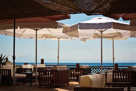 Restaurante Da Sala De Estar Do Beira Mar Foto De Stock Imagem De