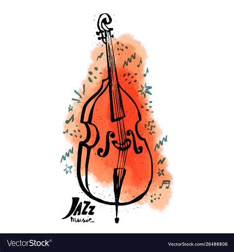 Hand Drawn Set Music Instruments Ink Style Vector Image