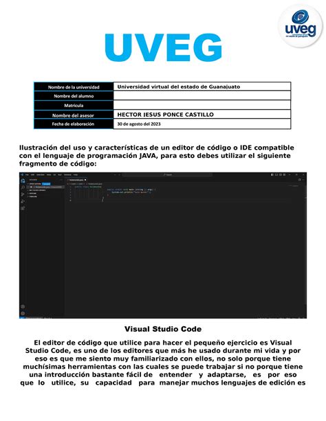 Uveg Reto De La Materia De Fundamentos De La Programacion Uveg