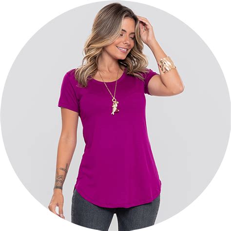 Blusa Alongada Arredondada Roxo Fuchsia Perfit