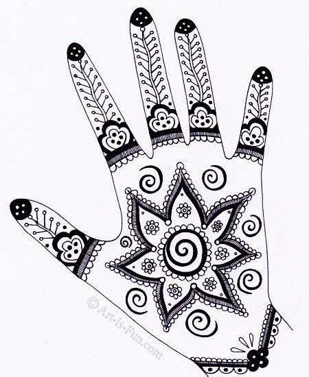 Henna Hand Designs Art Lesson Make A Unique Self Portrait Art Is Fun