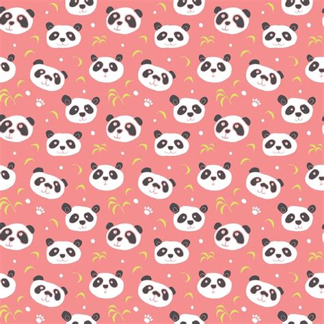 Lindo oso panda patrón sin costuras animales lindos doodle ilustración