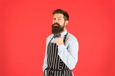 Premium Photo Mature Waiter Waiting For The First Customer Man