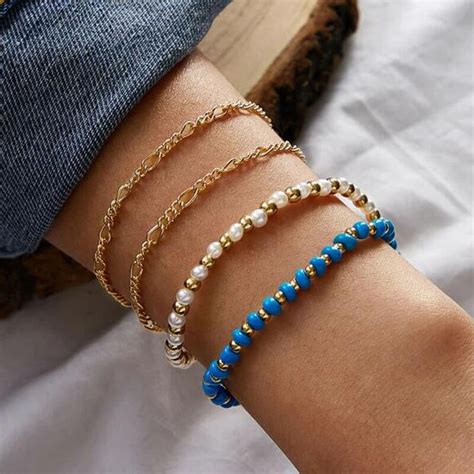 Docona Conjunto De Unids Set De Pulsera Bohemia Con Cuentas De