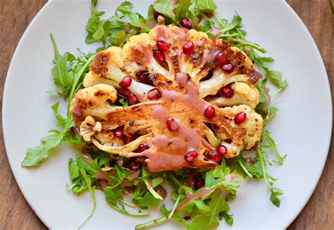 Foodista Recipes Cooking Tips And Food News Cauliflower Steaks With Pomegranate Sauce