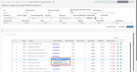 Melhoria Estoque E Nf E Invent Rios Status De An Lise E