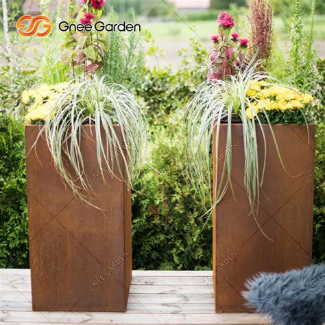 Garden Corten Steel Rusty Metal Modern Design Giant Planter China Corten Steel Planter And